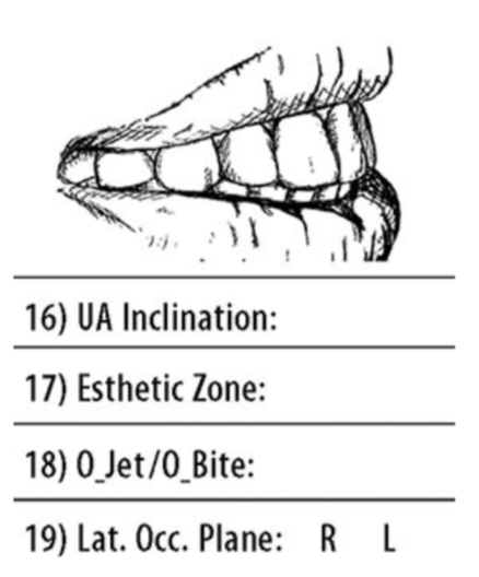 In both retracted and non-retracted lateral views, parameters 16-19 can be evaluated.